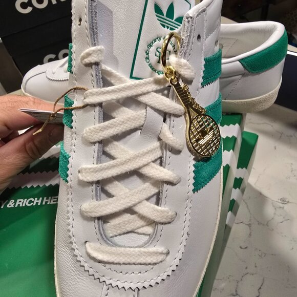 ADIDAS x Sporty & Rich Mens Size 10 US RARE Blanc Sneakers White & Green NEW - Picture 3 of 10